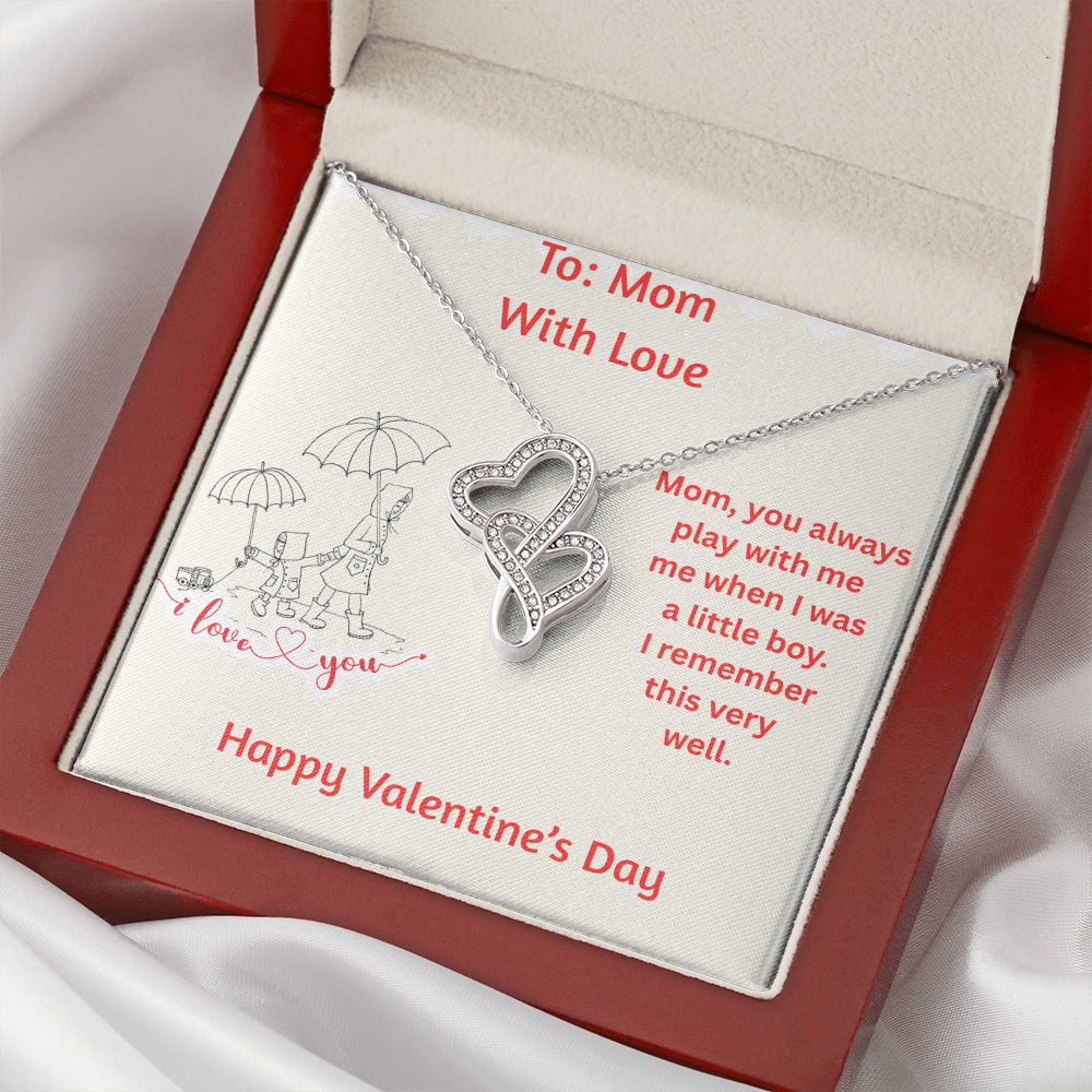 HAPPY VALENTINE DAY FROM MY SON HEART-TO-HEART PENDANT NECKLACE