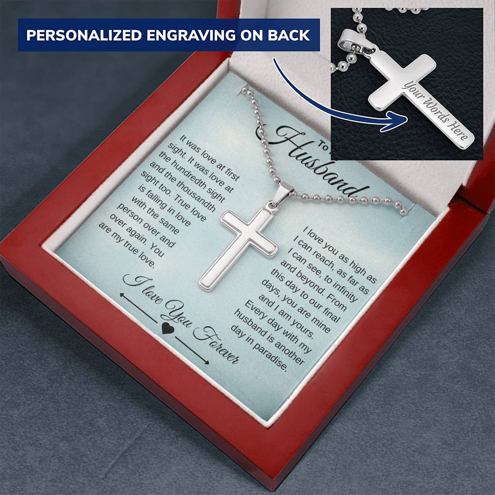 To My Husband | Engraved Cross