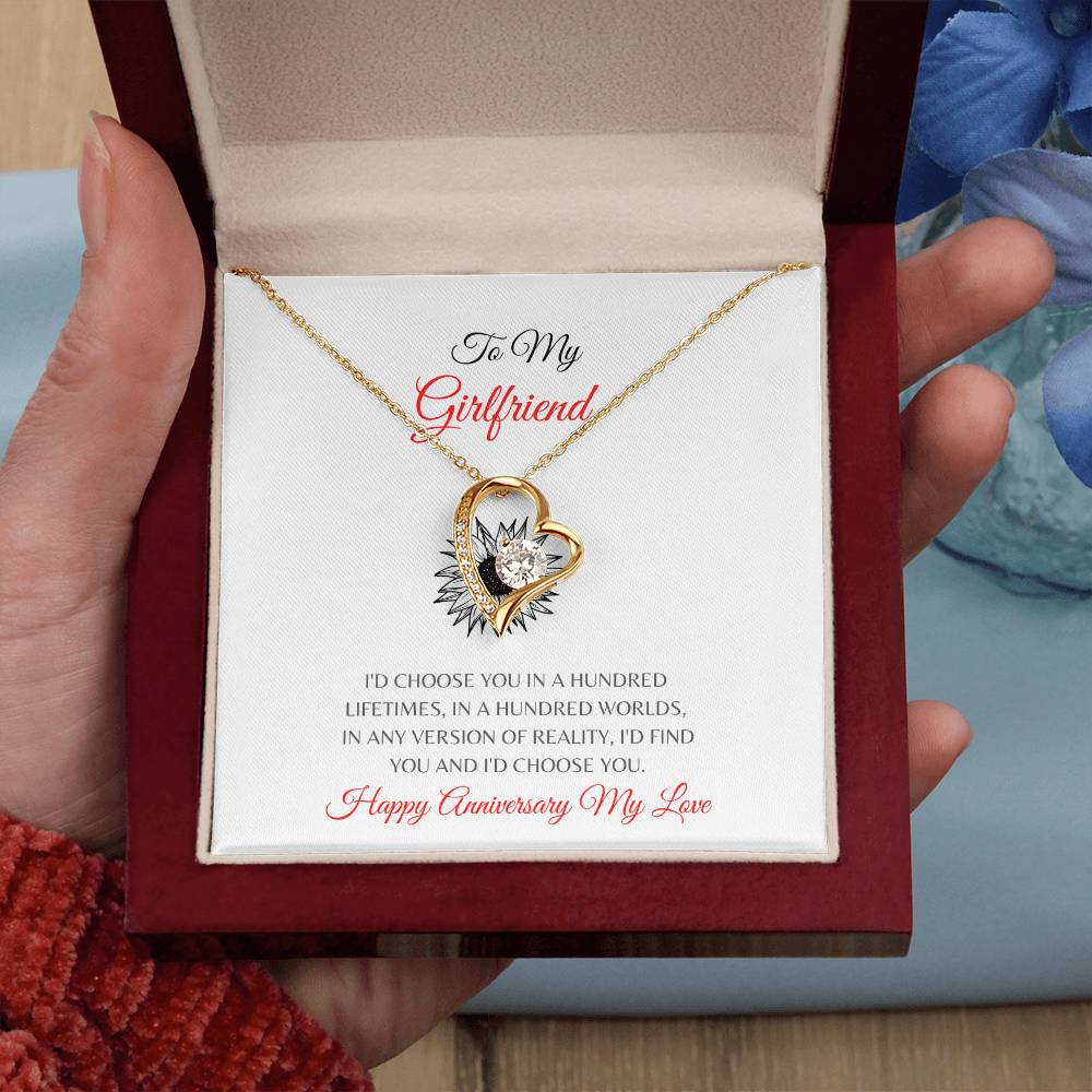 To My Girlfriend| Forever Love Necklace With On Demand Message Card