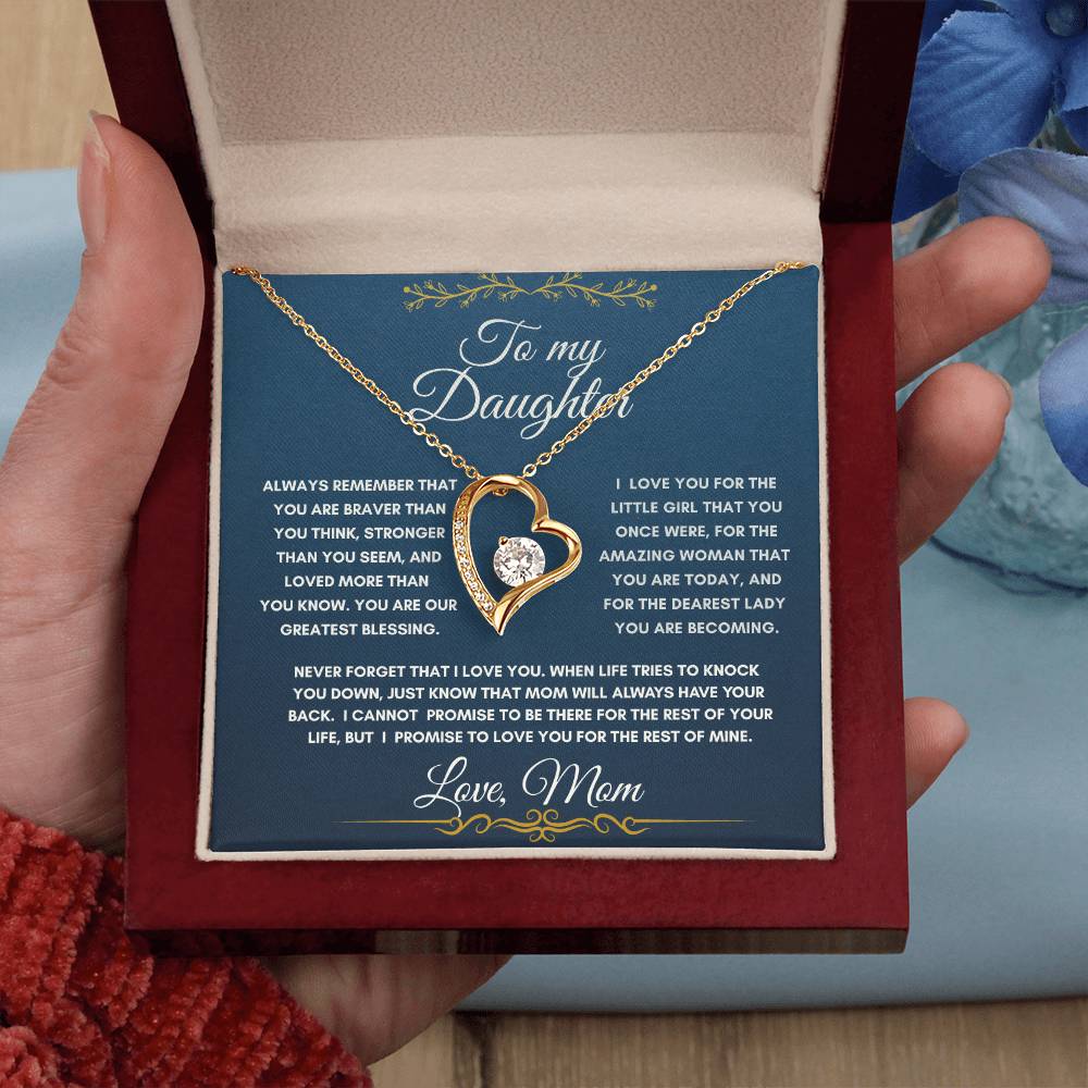 To My Daughter| Forever Love Necklace with On Demand Message Card
