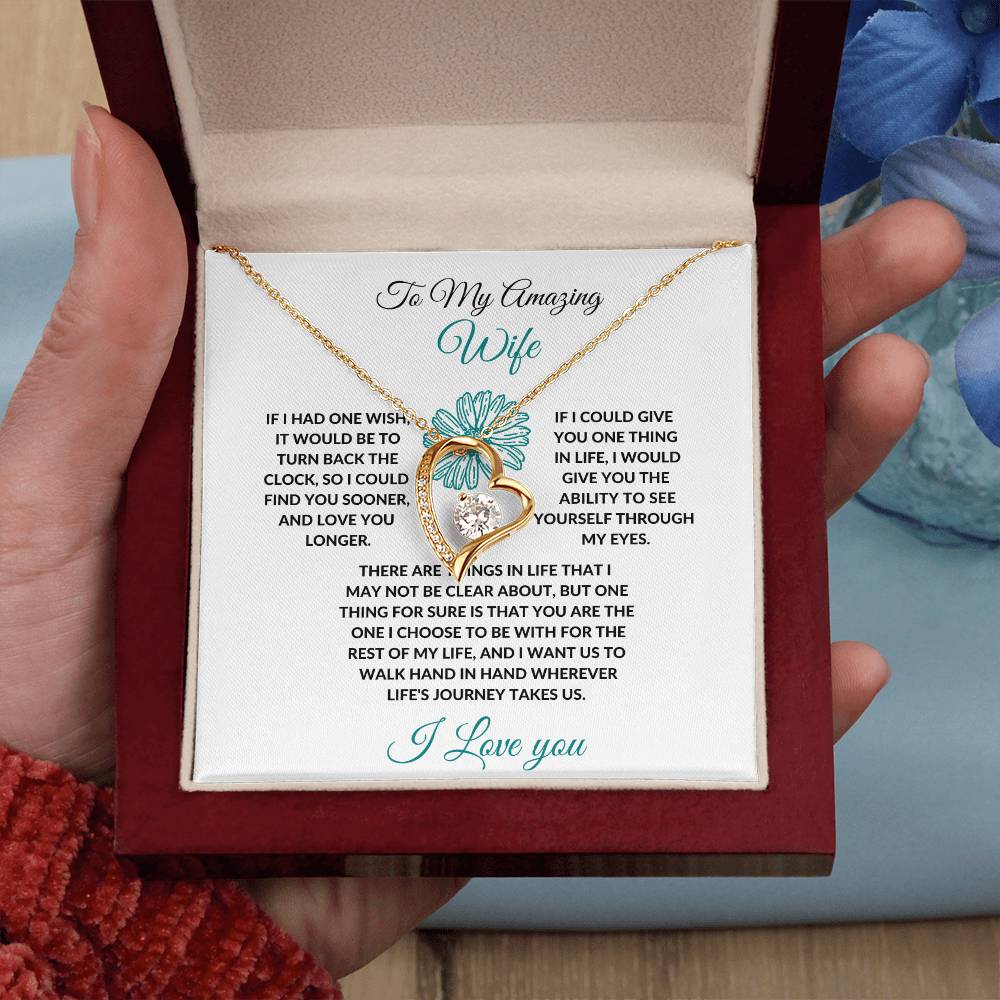 To My Wife| Forever Love Necklace with On Demand Message Card