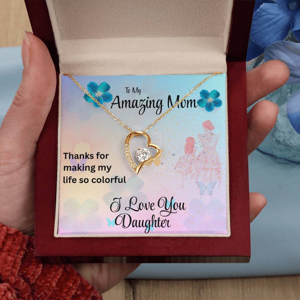 MOM YOU ARE MY FOREVER LOVE/FOREVER LOVE NECKLACE WITH ON DEMAND MESSAGE CARD