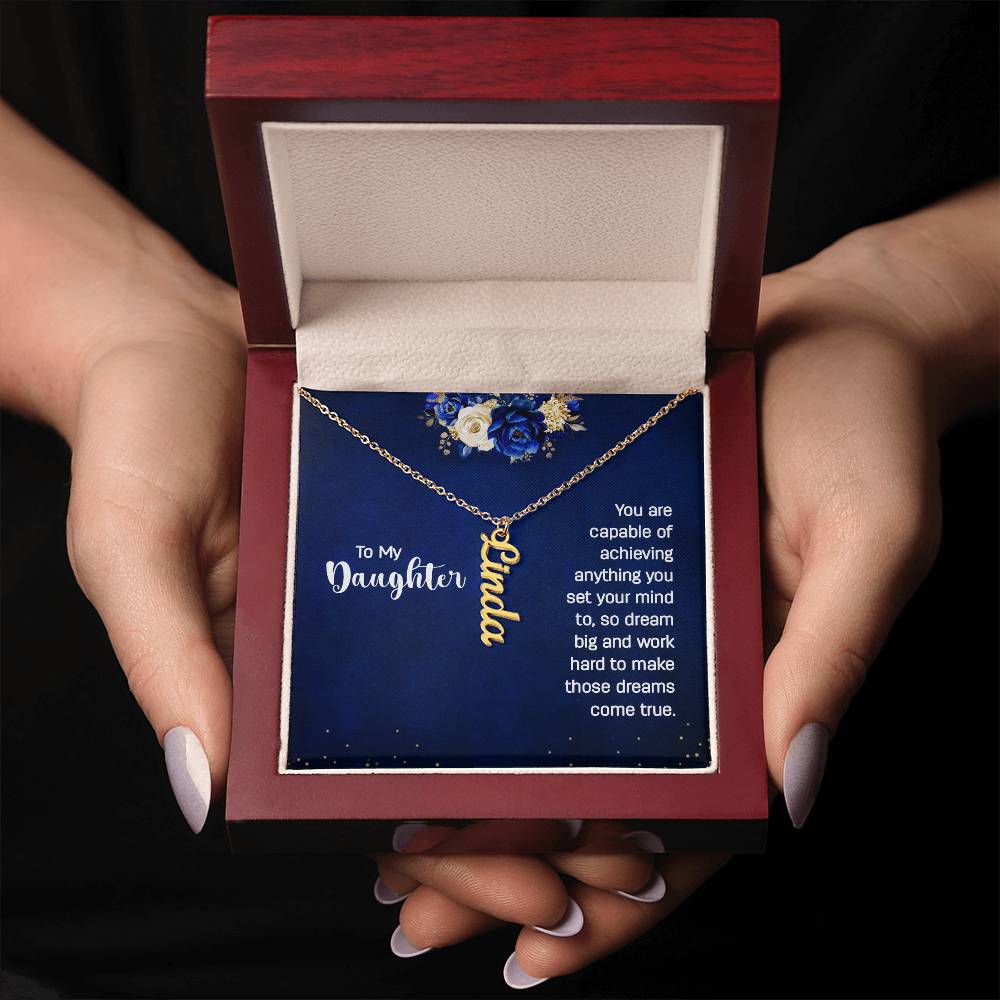 To My Daughter | Vertical Name Necklace