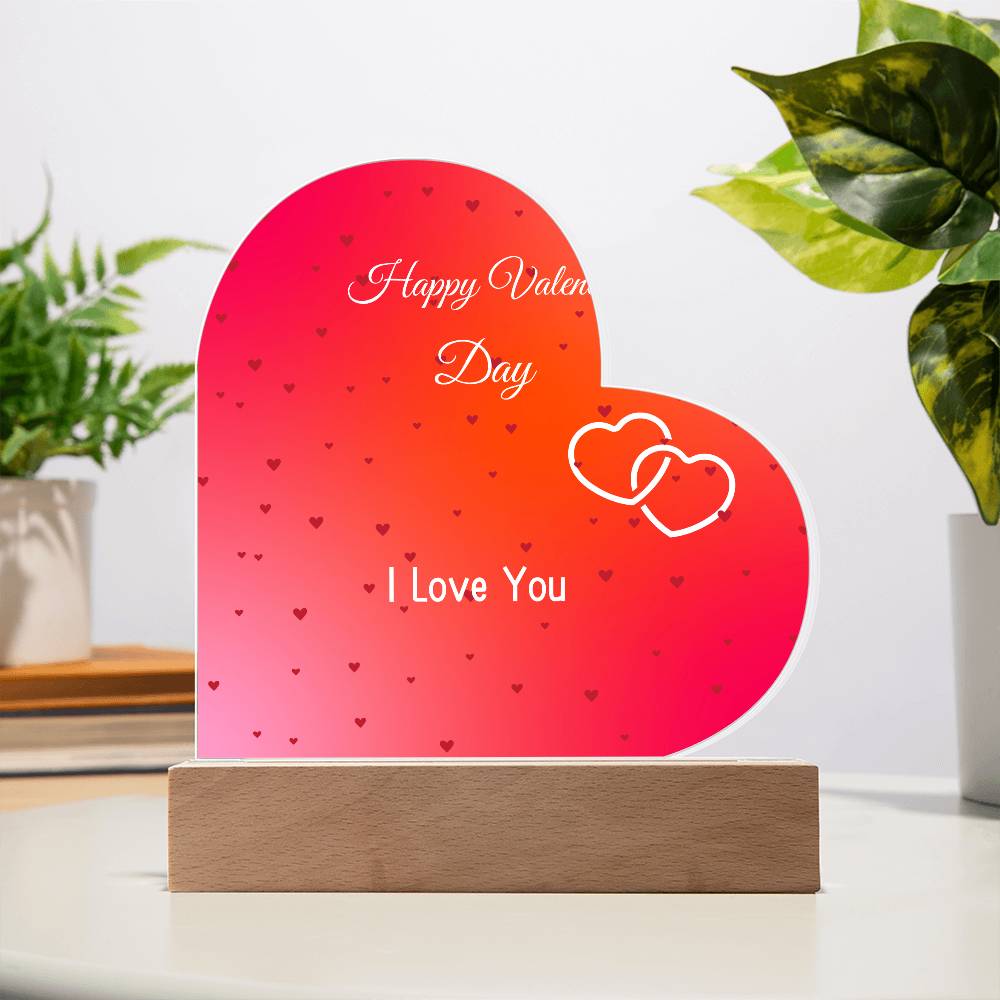 VALENTINES DAY ACRYLIC HEART PLAQUE