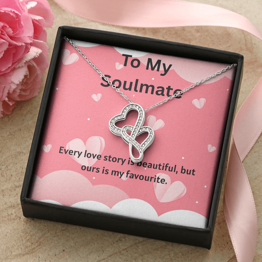 TO MY SOULMATE HEART TO HEART NECKLACE