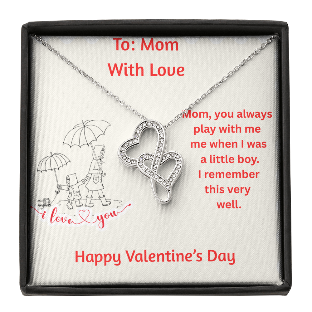 HAPPY VALENTINE DAY FROM MY SON HEART-TO-HEART PENDANT NECKLACE