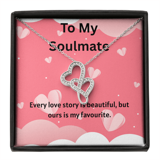 TO MY SOULMATE HEART TO HEART NECKLACE