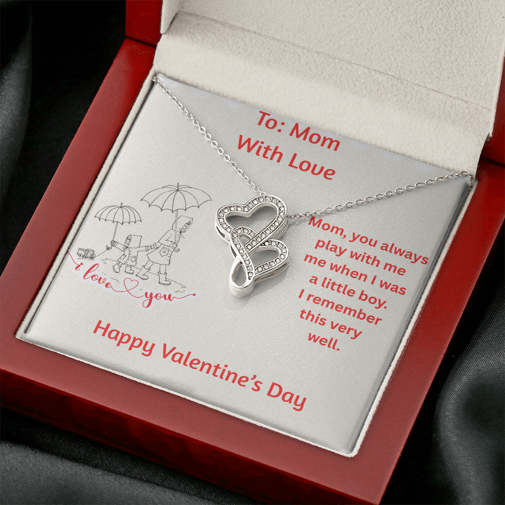 HAPPY VALENTINE DAY FROM MY SON HEART-TO-HEART PENDANT NECKLACE