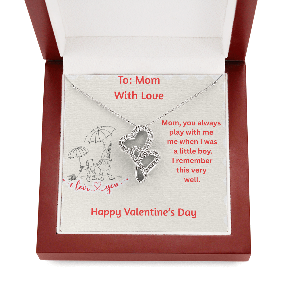 HAPPY VALENTINE DAY FROM MY SON HEART-TO-HEART PENDANT NECKLACE