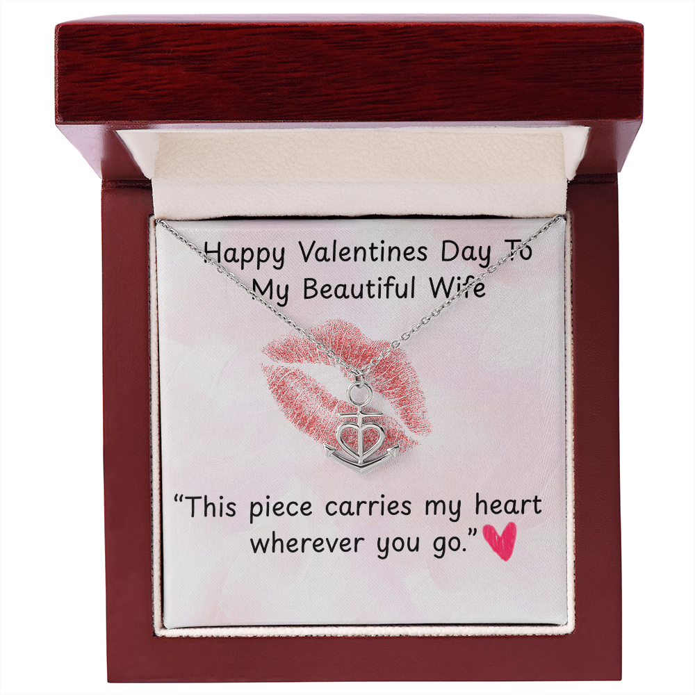 TO MY WIFE ANCHOR PENDANT NECKLACE