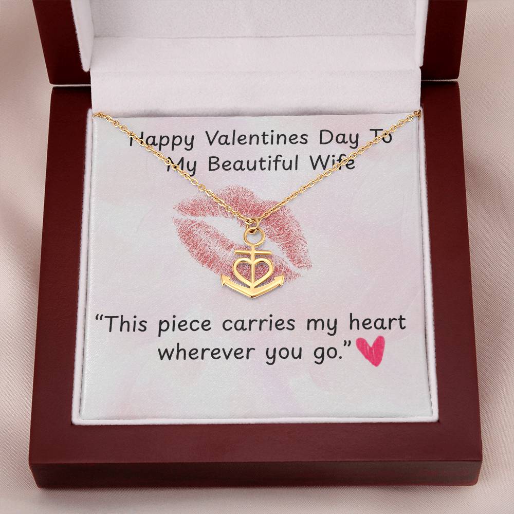 TO MY WIFE ANCHOR PENDANT NECKLACE