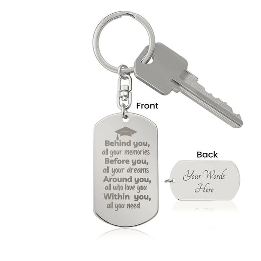 Engraved Dog Tag Key Chain