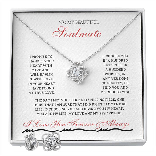 To My Soulmate| Love Knot Earring + CZ Earring