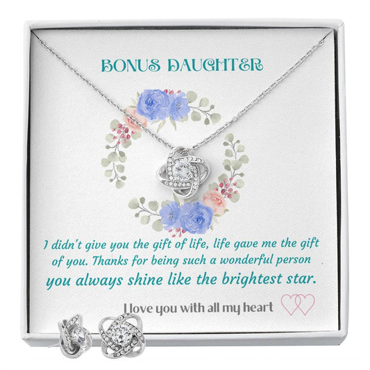Bonus Daughter| Love Knot Earring & Necklace Set