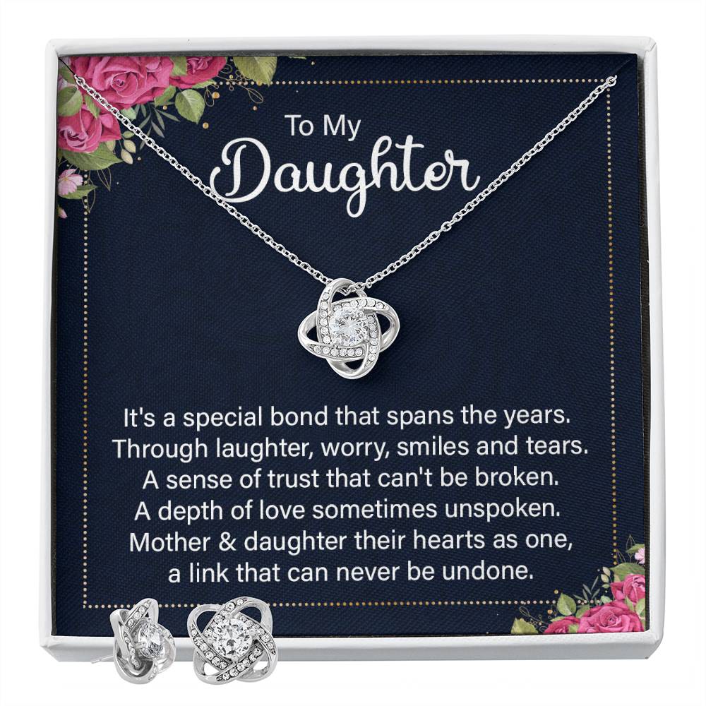To My Daughter | Love Knot Earring & Necklace Set