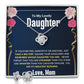 To My Beautiful Daughter Love Knot Earring & Necklace Set