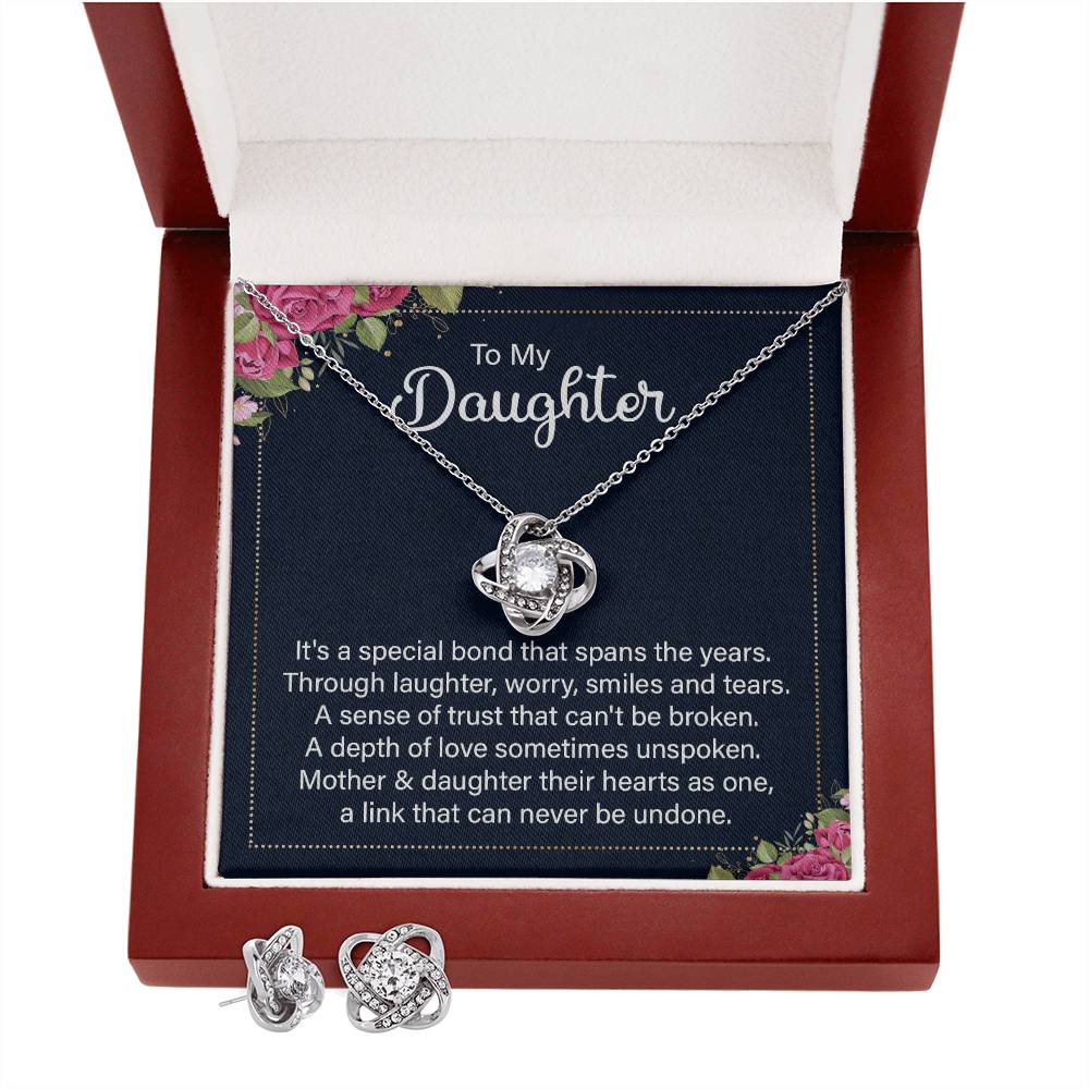 To My Daughter | Love Knot Earring & Necklace Set