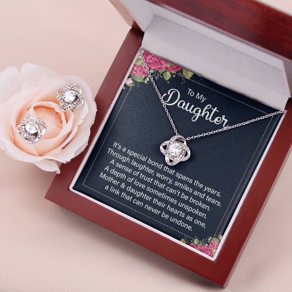 To My Daughter | Love Knot Earring & Necklace Set