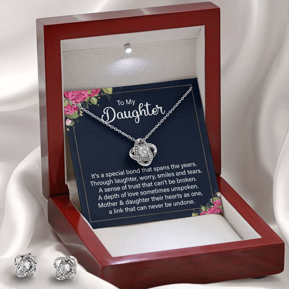 To My Daughter | Love Knot Earring & Necklace Set