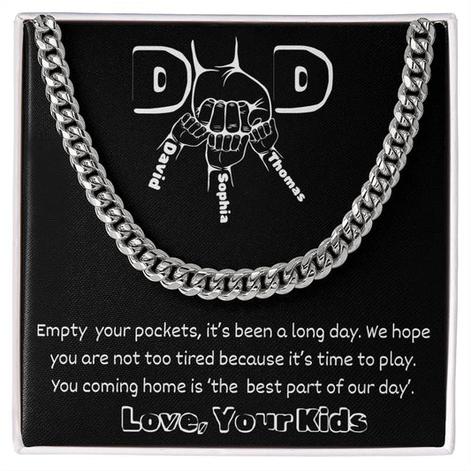 To My Dad Cuban Link Chain (OREO + LUX BOX + LENGTH EXTENSION)