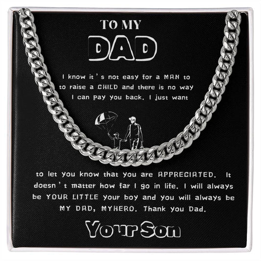 To My Dad Cuban Link Chain (OREO + LUX BOX + LENGTH EXTENSION)