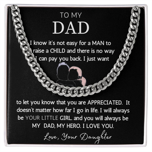 To My Dad | Cuban Link Chain (OREO + LUX BOX + LENGTH EXTENSION)