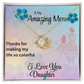 MOM YOU LIGHT UP MY LIFE/LOVE KNOT NECKLACE/W/ ON DEMAND MESSAGE CARD