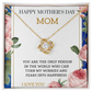 OUR BOND IS UNBREAKABLE JUST LIKE THIS KNOT LOVE KNOT NECKLACE W/ ON DEMAND MESSAGE CARD