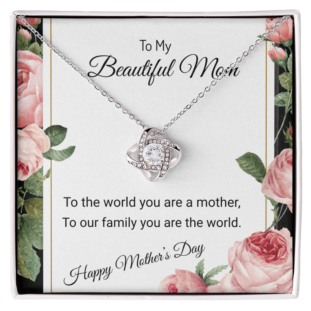 YOUR LOVE HAS SHAPED ME INTO WHO I AM TODAY/ LOVE KNOT NECKLACE/W/ON DEMAND MESSAGE CARD