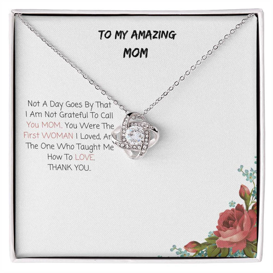 To My Amazing Mom| Love Knot Necklace ( Yellow & White Gold Variants)
