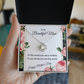 YOUR LOVE HAS SHAPED ME INTO WHO I AM TODAY/ LOVE KNOT NECKLACE/W/ON DEMAND MESSAGE CARD