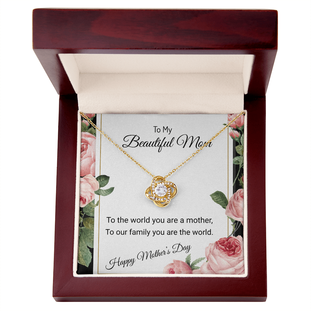 YOUR LOVE HAS SHAPED ME INTO WHO I AM TODAY/ LOVE KNOT NECKLACE/W/ON DEMAND MESSAGE CARD