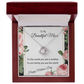 YOUR LOVE HAS SHAPED ME INTO WHO I AM TODAY/ LOVE KNOT NECKLACE/W/ON DEMAND MESSAGE CARD