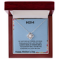 MOM, THE BOND BETWEEN US IS UNBREAKABLE JUST LIKE THIS KNOT/ LOVE KNOT NECKLACE W/ON DEMAND MESSAGE CARD