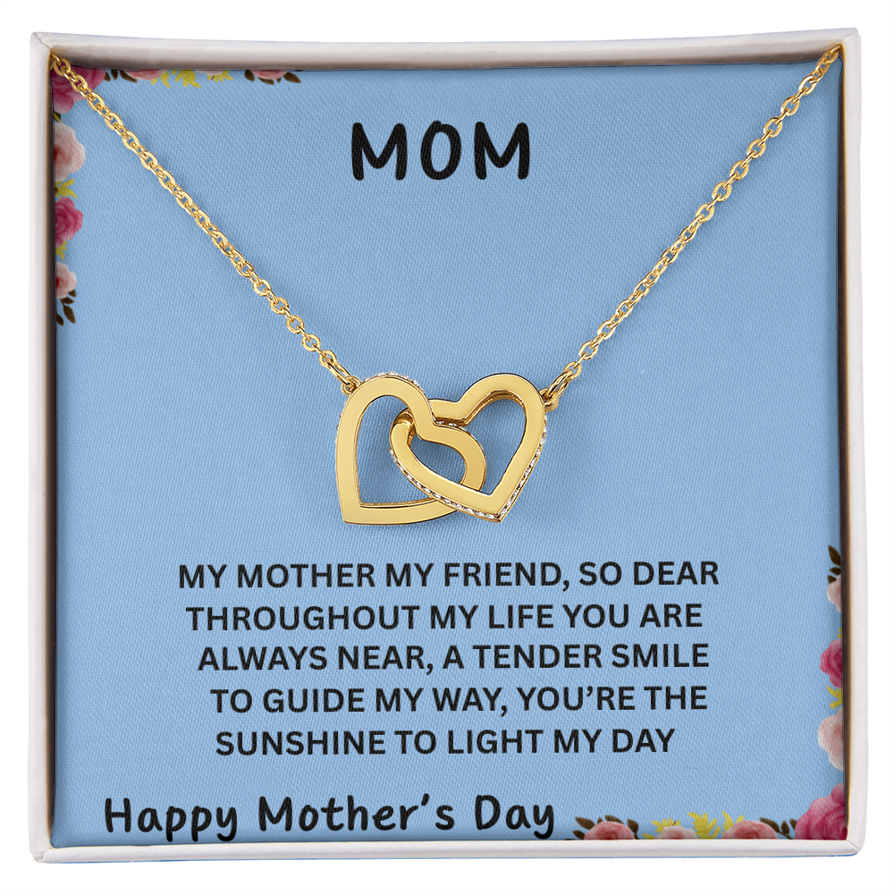 YOUR LOVE HAS SHAPED ME INTO WHO I AM TODAY/ INTERLOCKING HEARTS NECKLACE/W/ON DEMAND MESSAGE CARD