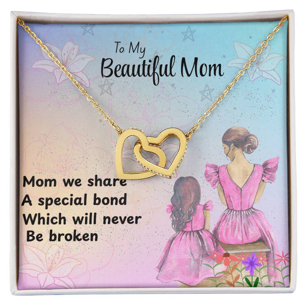 MOM OUR HEARTS INTERLOCKS JUST LIKE THIS NECKLACE/ INTERLOCKING HEARTS NECKLACE