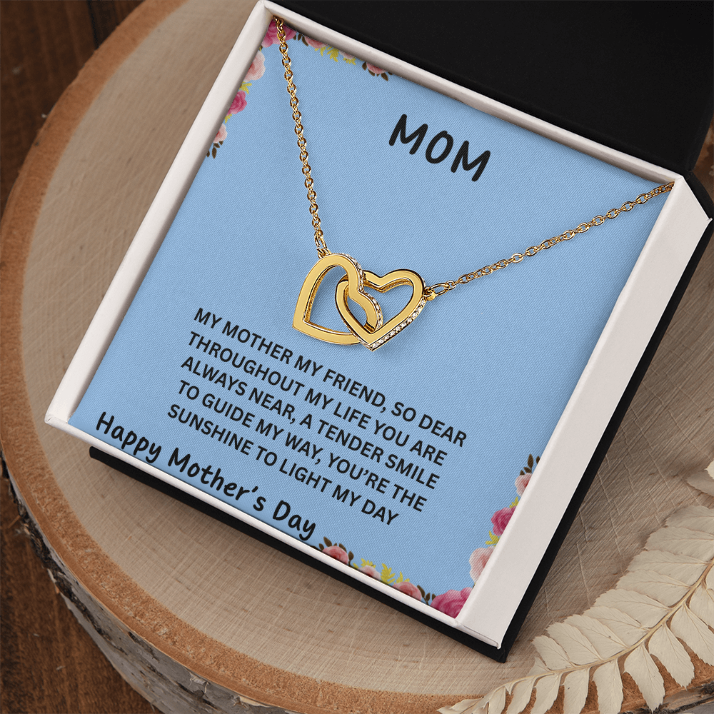 YOUR LOVE HAS SHAPED ME INTO WHO I AM TODAY/ INTERLOCKING HEARTS NECKLACE/W/ON DEMAND MESSAGE CARD