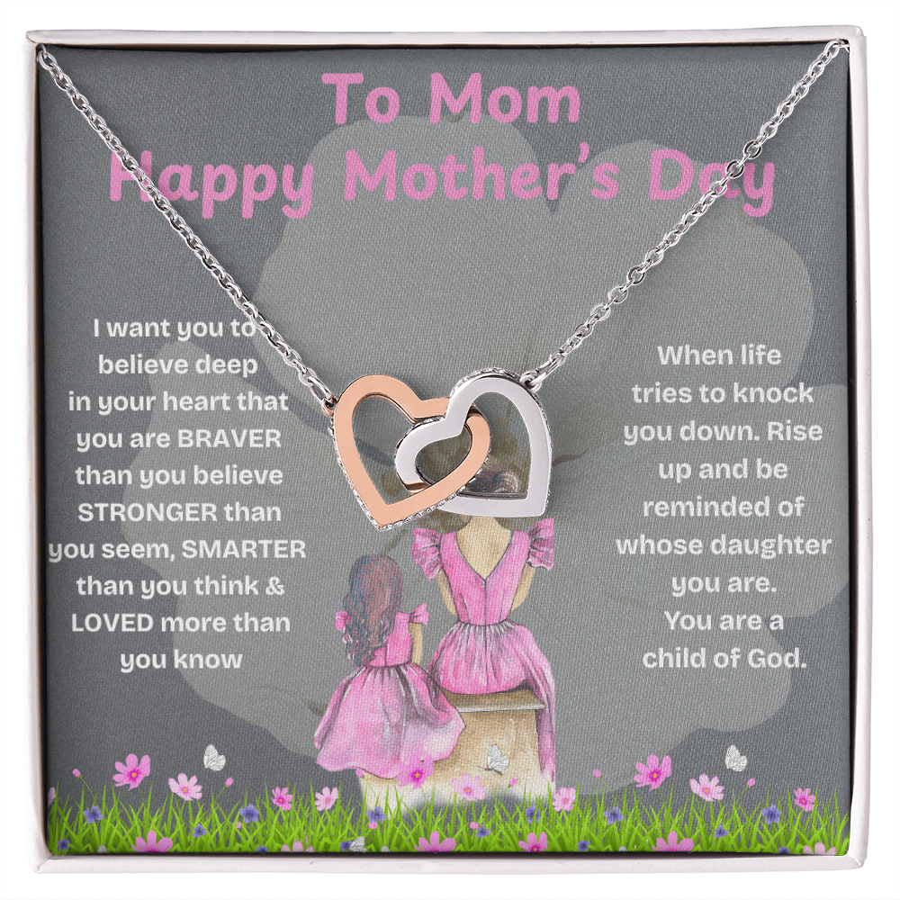 To My Mom Interlocking Hearts Necklace