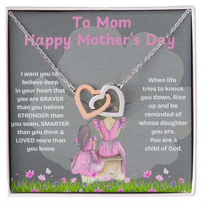 To My Mom Interlocking Hearts Necklace