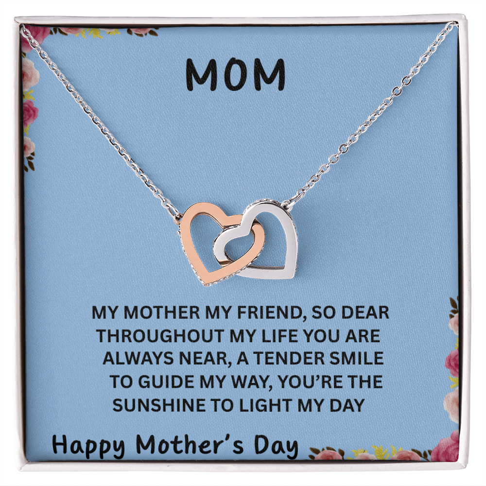 YOUR LOVE HAS SHAPED ME INTO WHO I AM TODAY/ INTERLOCKING HEARTS NECKLACE/W/ON DEMAND MESSAGE CARD