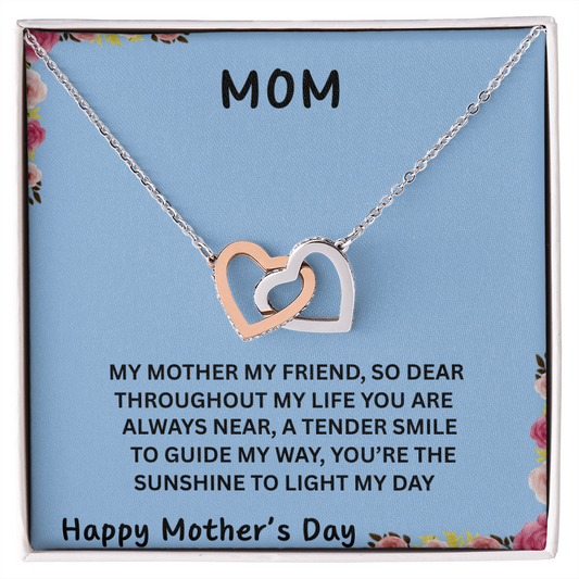 YOUR LOVE HAS SHAPED ME INTO WHO I AM TODAY/ INTERLOCKING HEARTS NECKLACE/W/ON DEMAND MESSAGE CARD