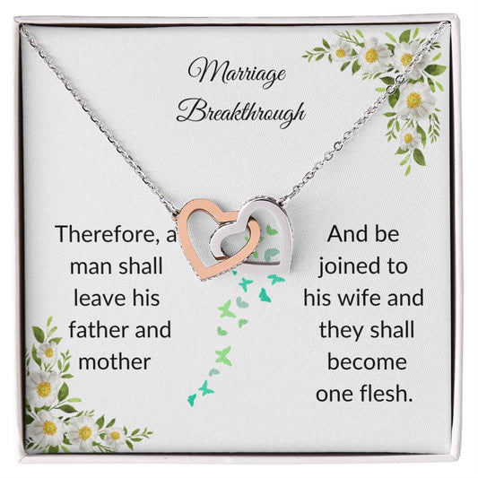 To My Wife| Interlocking Hearts Necklace (Yellow & White Gold Variants)