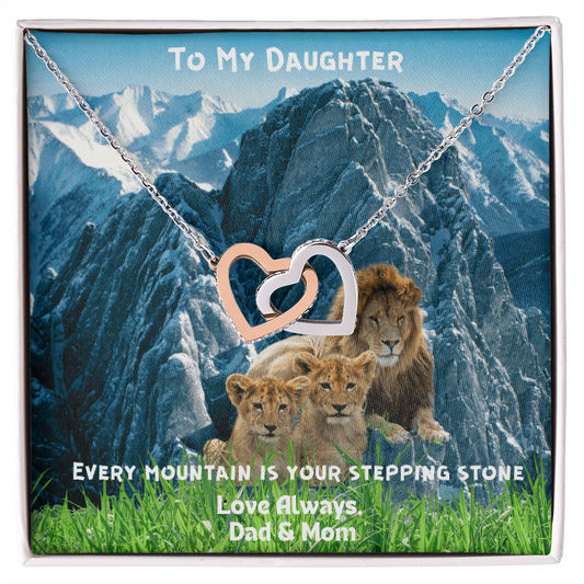 DAUGHTER OUR HEARTS INTERLOCKS JUST LIKE THIS NECKLACE
