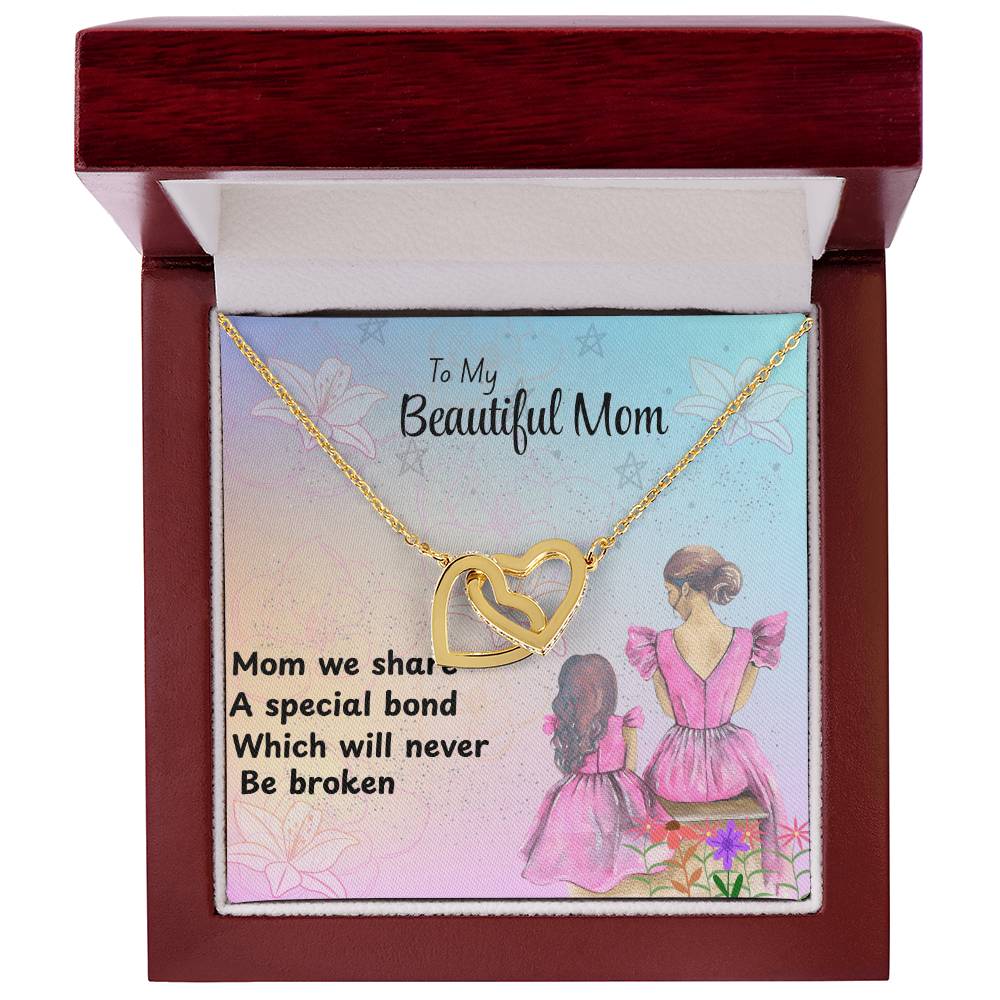 MOM OUR HEARTS INTERLOCKS JUST LIKE THIS NECKLACE/ INTERLOCKING HEARTS NECKLACE