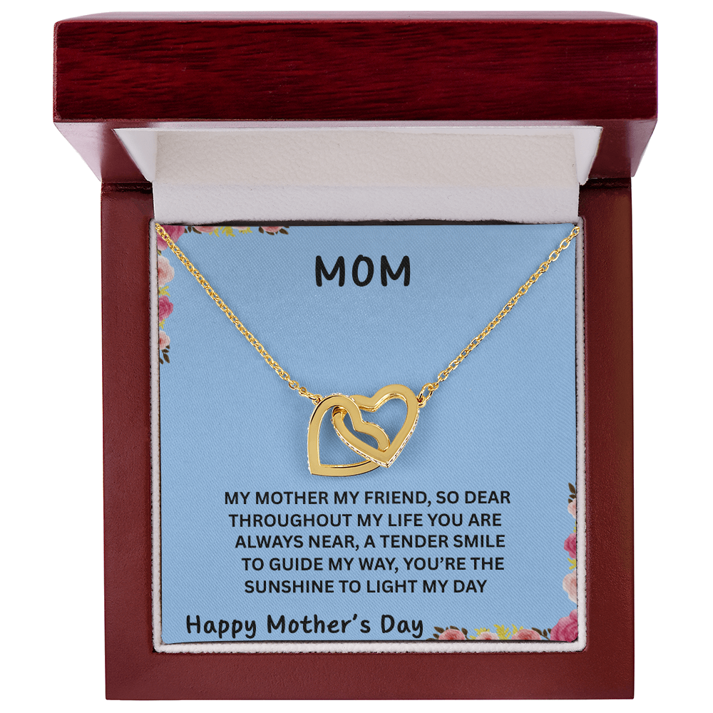 YOUR LOVE HAS SHAPED ME INTO WHO I AM TODAY/ INTERLOCKING HEARTS NECKLACE/W/ON DEMAND MESSAGE CARD