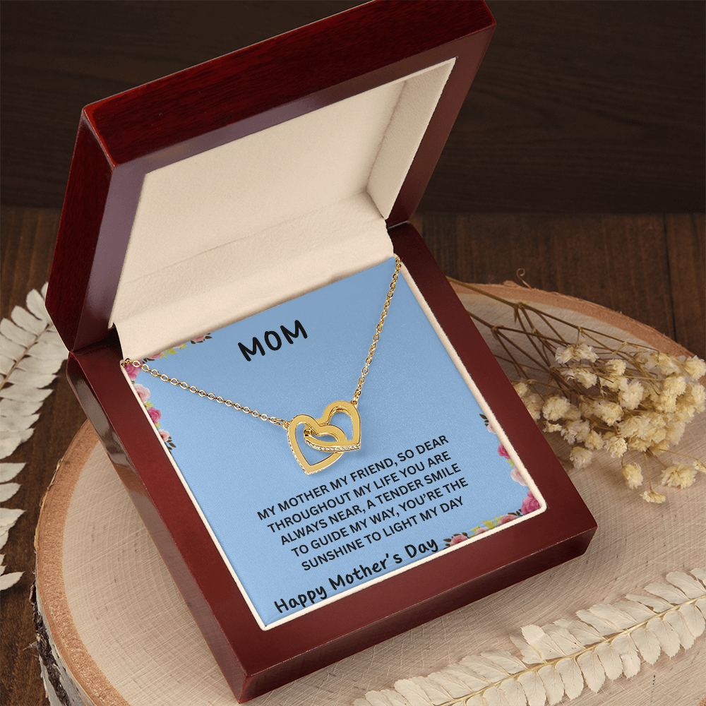 YOUR LOVE HAS SHAPED ME INTO WHO I AM TODAY/ INTERLOCKING HEARTS NECKLACE/W/ON DEMAND MESSAGE CARD