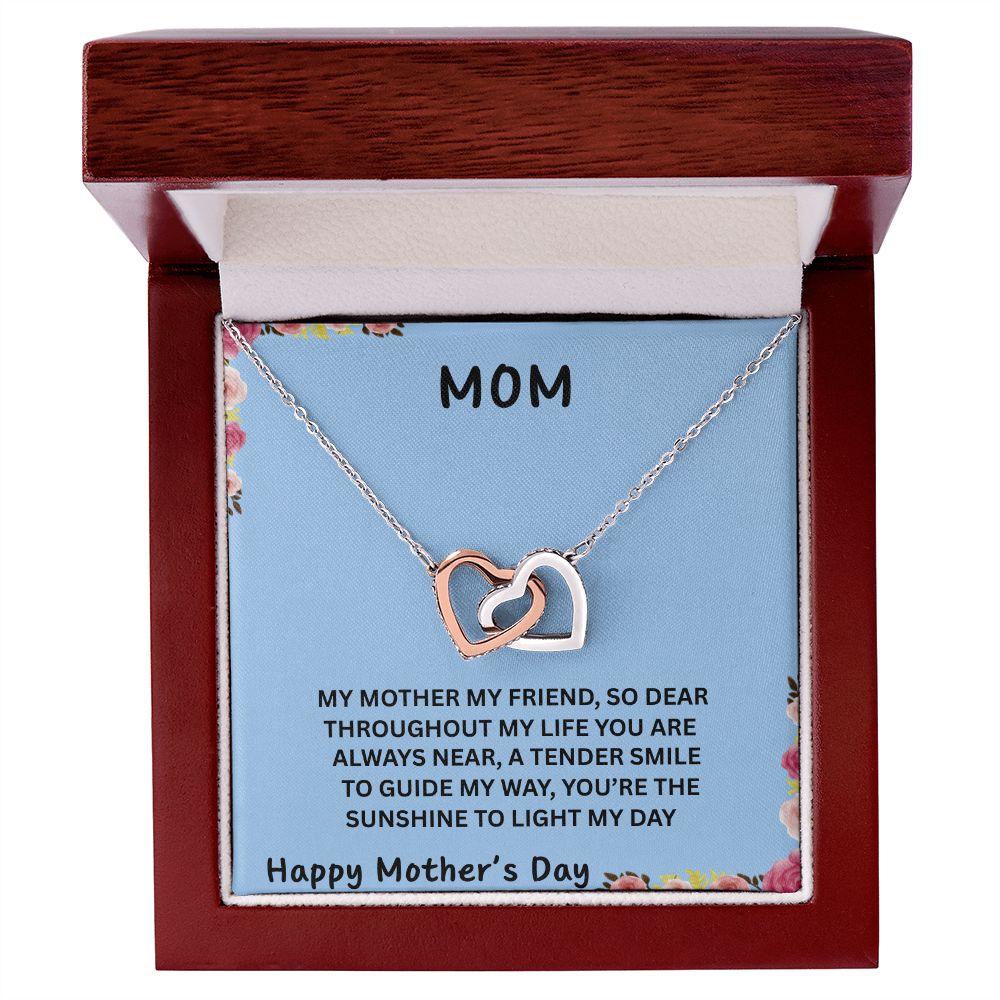 YOUR LOVE HAS SHAPED ME INTO WHO I AM TODAY/ INTERLOCKING HEARTS NECKLACE/W/ON DEMAND MESSAGE CARD