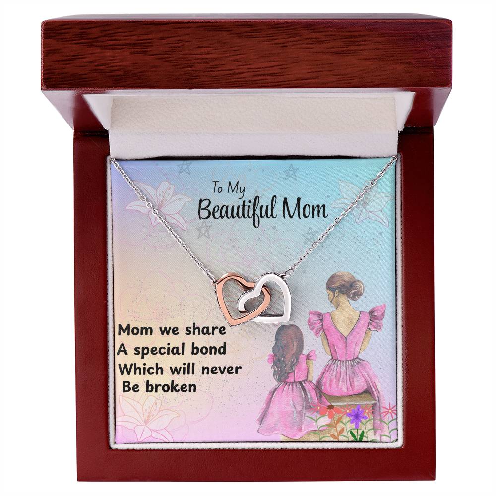 MOM OUR HEARTS INTERLOCKS JUST LIKE THIS NECKLACE/ INTERLOCKING HEARTS NECKLACE