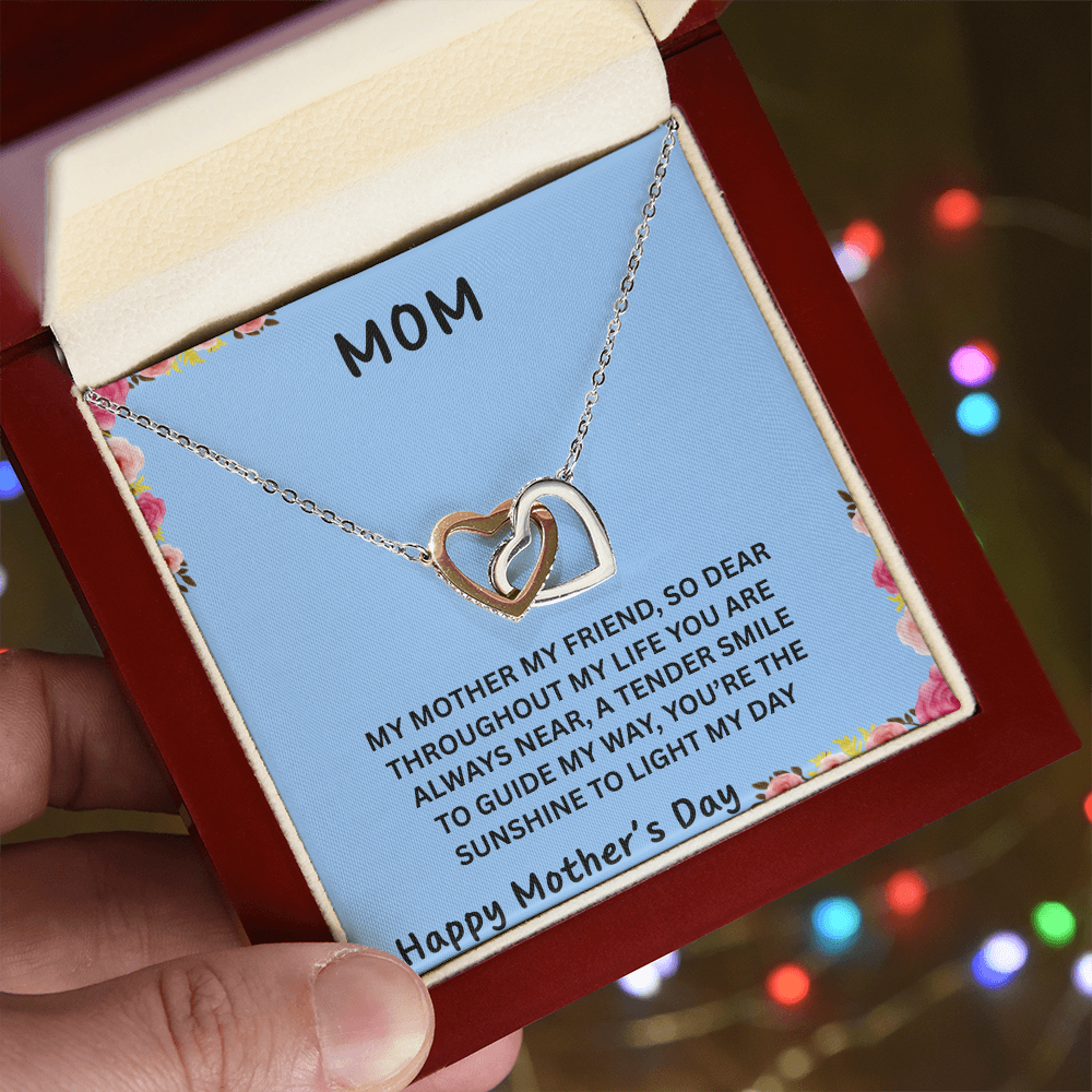 YOUR LOVE HAS SHAPED ME INTO WHO I AM TODAY/ INTERLOCKING HEARTS NECKLACE/W/ON DEMAND MESSAGE CARD