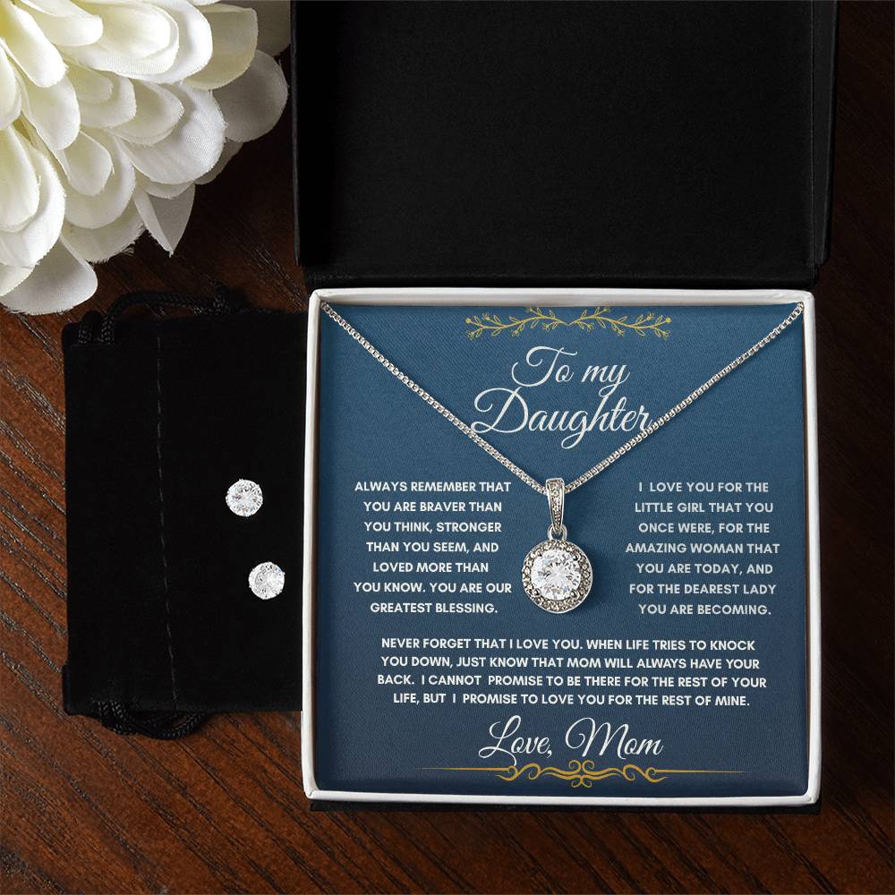 Eternal Hope Necklace +  Clear CZ Earrings
